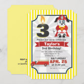 Brandweerman, Brandweerwagen Kinderverjaardagsfees Kaart (Voorkant / Achterkant)