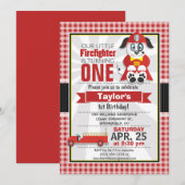 Brandweerman, brandweerwagen verjaardagsfeest kaart (Voorkant / Achterkant)
