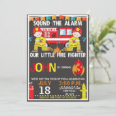 Brandweerman Brandweerwagen Verjaardagsfeest Uitno Kaart (Staand voorkant)