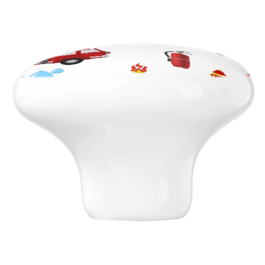 Brandweerman Brandweerwagen Vrachtwagen Kinder Jon Keramische Knop (Zijkant)