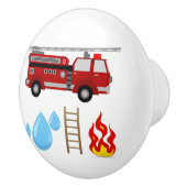 Brandweerman Brandweerwagen Vrachtwagen Kinder Jon Keramische Knop (Rechts)