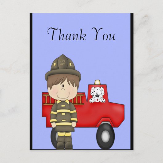 Brandweerman Briefkaart (Voorkant)