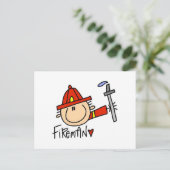 Brandweerman Briefkaart (Staand voorkant)