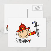 Brandweerman Briefkaart (Voorkant / Achterkant)