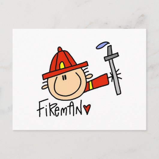 Brandweerman Briefkaart (Voorkant)