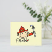 Brandweerman Briefkaart (Staand voorkant)