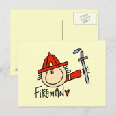 Brandweerman Briefkaart (Voorkant / Achterkant)