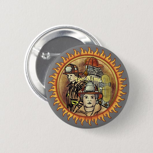 Brandweerman Broederschap speld Ronde Button 5,7 Cm (Voorkant /achterkant)