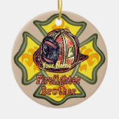 Brandweerman broer keramisch ornament (Voorkant)