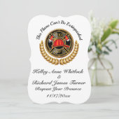 Brandweerman bruiloft uitnodiging (Staand voorkant)