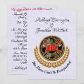 Brandweerman bruiloft uitnodiging (Voorkant / Achterkant)