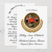 Brandweerman bruiloft uitnodiging (Voorkant / Achterkant)