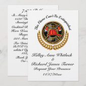 Brandweerman bruiloft uitnodiging (Voorkant / Achterkant)