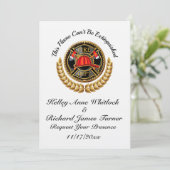 Brandweerman bruiloft uitnodiging (Staand voorkant)