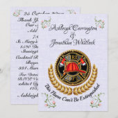 Brandweerman bruiloft uitnodiging (Voorkant / Achterkant)