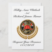 Brandweerman bruiloft uitnodiging (Voorkant)