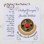 Brandweerman bruiloft uitnodiging (Voorkant / Achterkant)