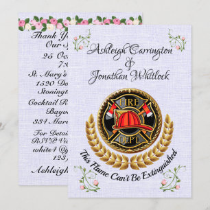 Brandweerman bruiloft uitnodiging