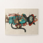 Brandweerman Cat Jigsaw Puzzel (Horizontaal)