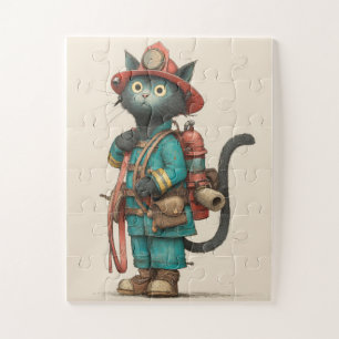 Brandweerman Cat Jigsaw Puzzel