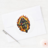 Brandweerman Chibi Sticker Schattige Brandweerman (Envelop)