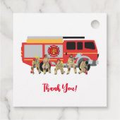 Brandweerman Child Birthday Party Theme Design Bedankjes Labels (Achterkant)