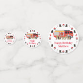 Brandweerman Child Birthday Party Theme Design Confetti (Achterkanten)