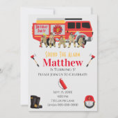 Brandweerman Child Birthday Party Theme Design Kaart (Voorkant)