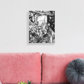 Brandweerman - Courage - houtskooltekening Canvas Afdruk (Insitu (Woonkamer))