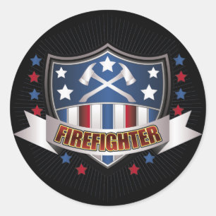 Brandweerman Crest Ronde Sticker
