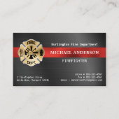 Brandweerman Custom Fire Logo Metallic QR-code Visitekaartje (Voorkant)