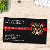 Brandweerman Custom Logo Modern Red Fire Departmen Visitekaartje