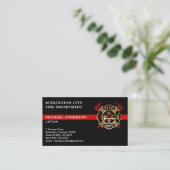 Brandweerman Custom Logo Modern Red Fire Departmen Visitekaartje (Staand voorkant)