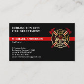 Brandweerman Custom Logo Modern Red Fire Departmen Visitekaartje (Voorkant)