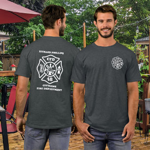 Brandweerman Custom Maltese Cross gepersonaliseerd T-shirt