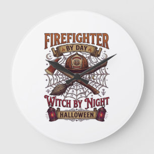 Brandweerman Dag Heks Nacht Halloween Helm Bijl B Grote Klok