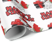 brandweerman Dalmatian Dog Fire Hydrant Birthday Cadeaupapier (Rol Hoek)