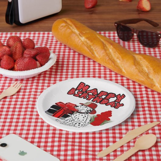 brandweerman Dalmatian Dog Fire Hydrant Birthday Papieren Bordje (Picknick)