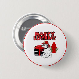 brandweerman Dalmatian Dog Fire Hydrant Birthday Ronde Button 5,7 Cm