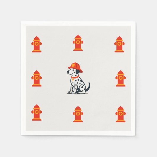 Brandweerman Dalmatiër Feestserviet Servet (Voorkant)