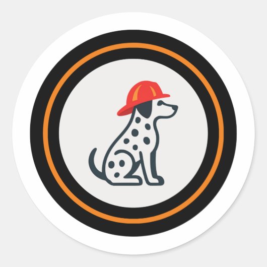 Brandweerman Dalmatiër Sticker (Voorkant)
