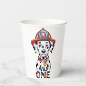 Brandweerman Dalmatiër Wild One 1st Verjaardag Par Papieren Bekers (Achterkant)