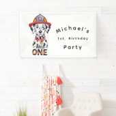 Brandweerman Dalmatiër Wild One 1st Verjaardag Par Spandoek (Insitu)