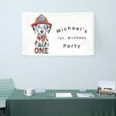 Brandweerman Dalmatiër Wild One 1st Verjaardag Par Spandoek (Beurs)