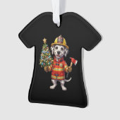 Brandweerman Dalmatiner Kerstboomornament Ornament (voorkant)