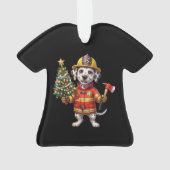 Brandweerman Dalmatiner Kerstboomornament Ornament (achterkant)