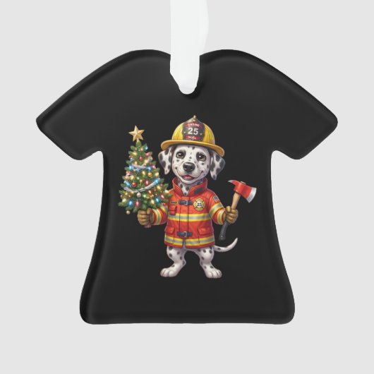 Brandweerman Dalmatiner Kerstboomornament Ornament (voorkant)