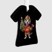 Brandweerman Dalmatiner Kerstboomornament Ornament (voorkant)