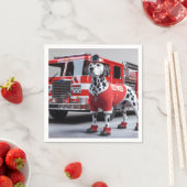 Brandweerman Dalmation draagt een gepensioneerd Sh Servet (Insitu)