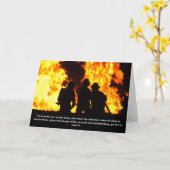 Brandweerman Dank u Kaart met Brave Quote (Gele Bloem)